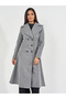 Regular Fit Double Breasted Flared Wool Like Coat - 2