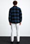 Wıldy Men's Cotton-Polyester Shirt Collar Relaxed Lumberjack Blue Shirt - 3