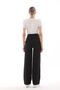 Maternity Stretchy Tummy Banded Waist Adjustable Wide Leg Gabardine Pants Black - 2