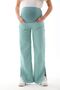 Maternity Stretchy Tummy Band Waist Adjustable Pipe Leg Slit Jeans Pants - 3