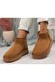 London K11Y02 Women's Short Boots with Fur Inside and Thick Soles - 5