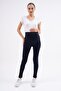 Maternity Stretchy Cotton Leggings with Adjustable Waist Navy Blue - 3