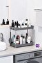 2-Tier Grey Organizer - Detergent Rack for Kitchen, Bathroom, Closet and Countertop - 5