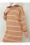 Women's Striped Zippered Knitwear Tunic - 7