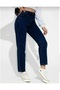 Sitella Dark Blue Mom Jean Women's Boyfriend High Waist Lycra Trousers - 3