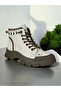 Women's Boots Microfiber Leather Orthopedic Crepe Sole Elastic Ankle Boots Beige Color - 3