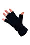 Women's Black Winter Thermal Fleece Cut Gloves, Face Mask, Biker Helmet, Drawstring Beanie, Neck Warmer, 3-Piece Set - 6