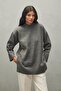 Mohair Blended Scarf Sweater Anthracite - 4