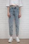 By-5447 Mom Boyfriend Jean Women's Power Lycra Stretch Stone High Waist Jeans Skinny Leg Denim Trousers - 2
