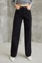 A166533 High Waist Black Palazzo Jeans Lycra Stretch Denim Pants Boyfriend Loose Wide Leg - 4