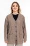 Women's Middle Age and Above Soft Texture V-Neck Buttoned Mother Knitwear Cardigan 2426-Mink