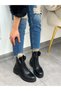 Black Leather (Sera) Zipper Detail Women's Boots - 2