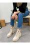 Beige Leather (Sera) Zipper Detail Women's Boots - 2