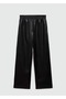 Leather look elastic waist pants - 3