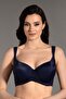 Tulle Detail Unsupported Bra C18050 Navy Blue