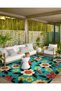 Paris Collection Blue Themed Floral Flower Motifs Patterned Modern Decorative Carpet 94 - 2
