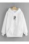 White Men's Sweatshirt - Hooded, Plato Back Print - 2
