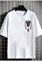 Unisex Oversize T-Shirt Baykuş Bakı White - 2
