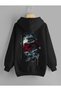 Unisex Black Oversize T-shirt Space Travel printed
