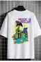Men's Oversize Loose Cut White Color T-shirt Rock'n Roller Printed