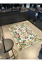 Paris Collection Light Tone Mixed Flower Motives Patterned Vintage Decorative Carpet 99