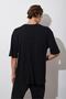Men's Oversize Loose Cut T-shirt Plain Black White Colored Crew Neck Cotton Summer Plain Basic - 4