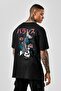 Men's Oversize T-shirt Koi Fish Print Black