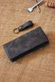 Genuine Leather Long Wallet with Phone Compartment / Hand Strap / Keychain Gift and Gift Box / Unisex - 8