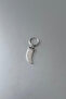 Unisex Silver Elephant Tooth Concept Dangle Steel Hoop Earrings - 2