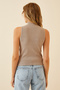 Turtleneck Sleeveless Knitted Blouse Beige Lgt0007 - 3