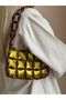 Coffee Beaded Satin Lined Casual Bag Evening Dress-Event Bag Handbag Shoulder Bag - 3