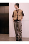 Loose Fit Jeans with Cargo Pockets, Washable and Buttoned