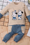 Baby Boy Set with Scarf and Dog Patterned Cotton 6 Months, 12 Months, 18 Months, 2Y - 5