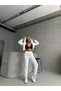 Double Set - Hooded Zippered Sweatshirt and Jogger Tracksuit - Quilted Top and Bottom Set - 4
