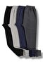 Set of 4 Smoky Indigo Gray Black - Winter Brushed Inside Mesh Tights, Rib Knit Fabric, Cuffed, Soft Underwear