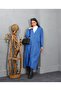 Corded Pattern V-Neck Comfortable Fit Pocket Model Long Knitwear Cardigan - 4