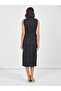 Button Detail Sleeveless Blazer Midi Dress - 5