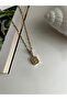 Steel Gold Baguette Necklace - 2