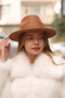 Stylish Camel Wide Brim Elegant Panama Trilby Cap - Quality and Stylish Accessory Spk1145 - 7