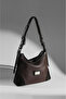 Women's Brown Adjustable Strap Lined Hand and Shoulder Bag