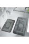 Simav Deluxe Non-Slip Base, Soft, Absorbent 2-Piece Luxury Printed Bath Mat Gray - 6