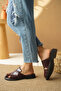 Women's Detailed Stylish Orthopedic Flat Sole Slippers Bronte - 3