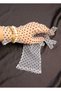 Black Polka Dot Vintage Wrist Length Gloves on Sofia White - 4