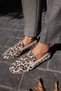 Geola Women's Beige Leopard Real Leather Buckle Shoes - 8