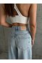 Ns-65352 Women's Extra Wide Leg High Waist Jean Casual Wide Leg Denim Trousers - 2