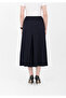Full Length A-Line High Waist Navy Blue Wide Palazzo Pants - 3