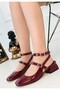 Karmi Plum Skin Heeled Shoes - 3
