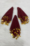 Large Size Chiffon Halay Handkerchief, 50X50Cm Burgundy Gold 1 Piece, Bride Groom Wedding Henna Circumcision Promise Bride - 7