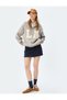 Half Zipper Sweatshirt Oversize College Printed - 2