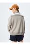 Half Zipper Sweatshirt Oversize College Printed - 4